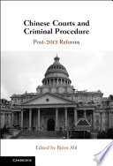Chinese Courts and Criminal Procedure: Post-2013 Reforms – PDF ebook